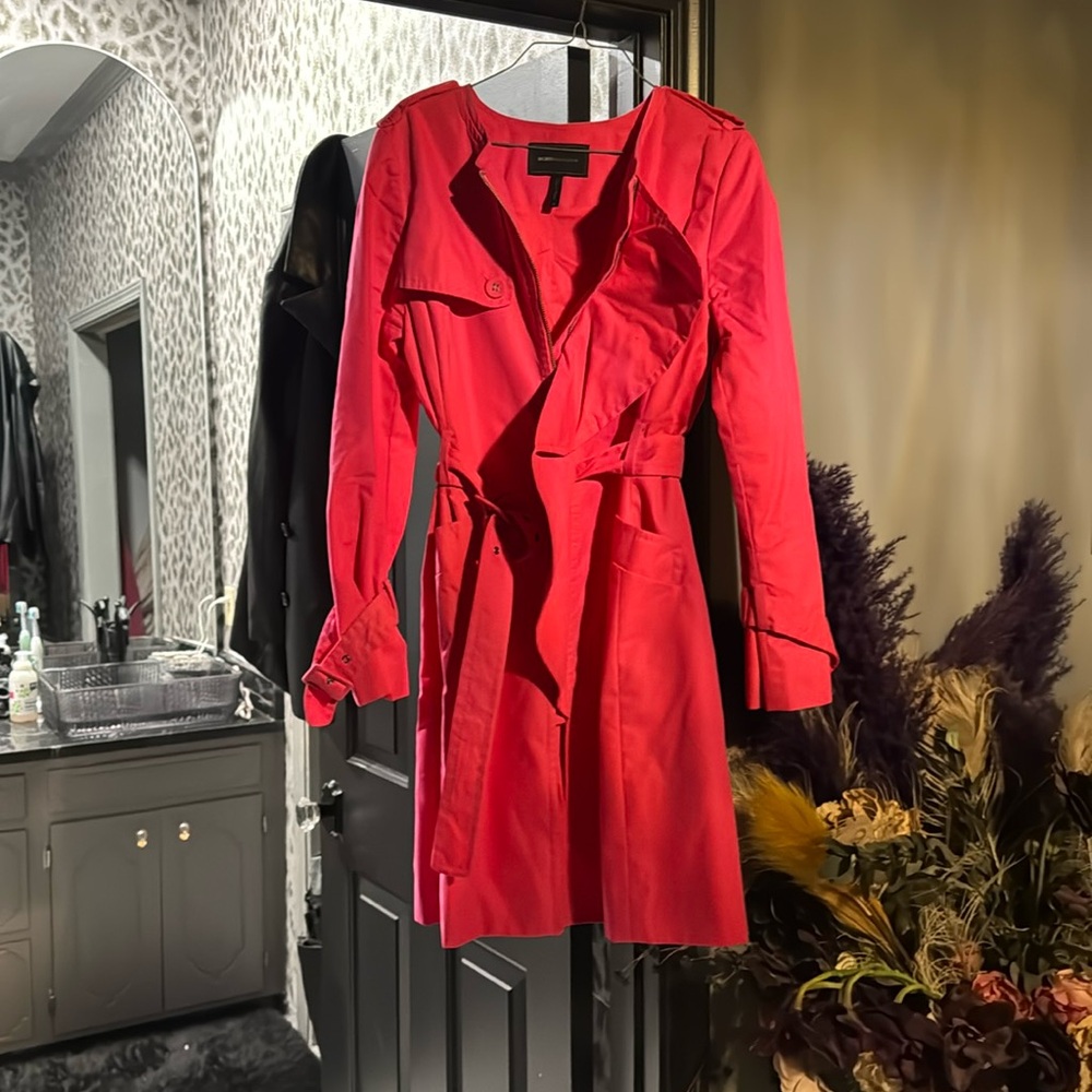 bcbg pink trench